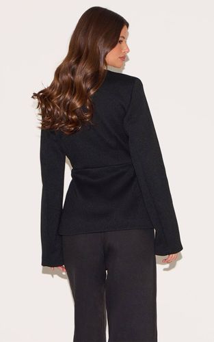 Black Blazer Long Sans Col Avec Boutons | Taille 42 - PrettyLittleThing - Modalova