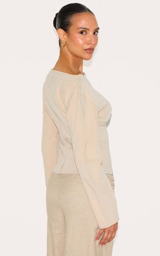 Stone Haut Long Petite Avec Détail Taille Cintrée En Tissu Tissé | Taille 30 - PrettyLittleThing - Modalova