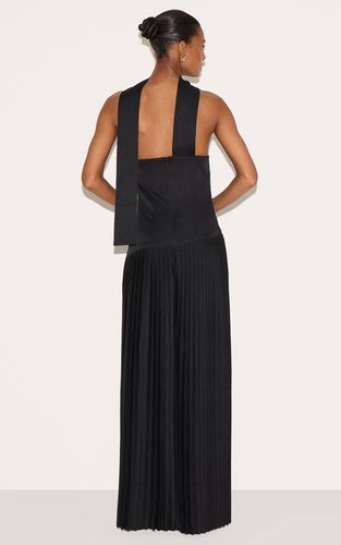 Black Robe Maxi Plissée Asymétrique En Tissu Tissé | Taille 42 - PrettyLittleThing - Modalova