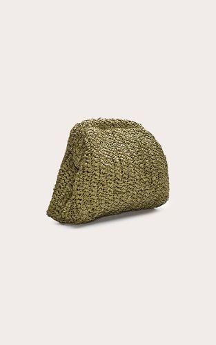 Olive Pochette Souple En Raphia - PrettyLittleThing - Modalova