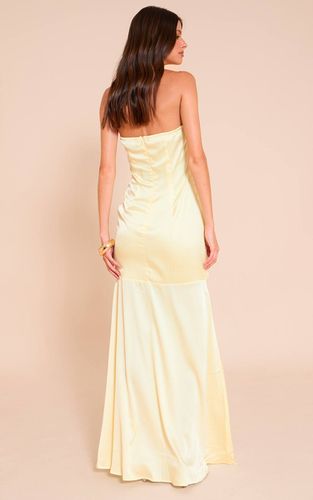 Lemon Robe Longue Drapée Asymétrique En Satin | Taille 42 - PrettyLittleThing - Modalova