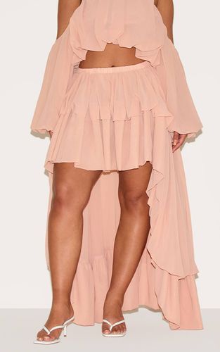 Peach Jupe Longue Évasée En Mousseline À Volants Étagés Shape Co-ord | Taille 36 - PrettyLittleThing - Modalova