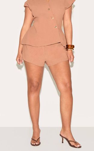 Mocha Short Shape Taille Élastiquée Aspect Lin | Taille 36 - PrettyLittleThing - Modalova