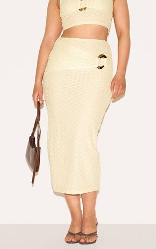 Lemon Jupe Mi-longue Texturée Citron Avec Anneau Martelé Doré Shape | Taille 42 - PrettyLittleThing - Modalova