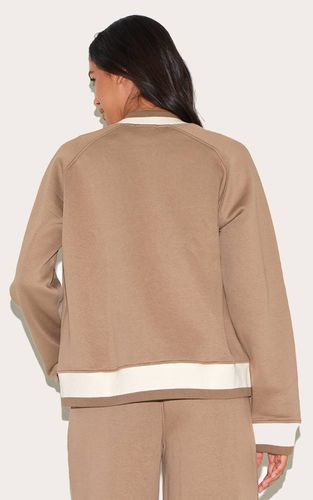 Veste Bomber En Molleton À Coutures Contrastées | Taille XS - PrettyLittleThing - Modalova