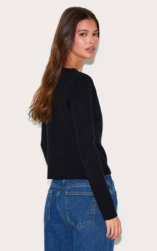 Black Cardigan Asymétrique En Maille Compacte | Taille XS - PrettyLittleThing - Modalova