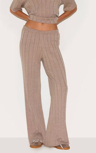 Mocha Pantalon En Maille Côtelée Large | Taille XS - PrettyLittleThing - Modalova