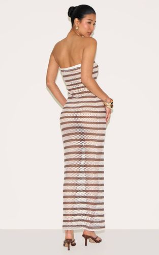 Robe Longue Bustier À Rayures Texturées | Taille 42 - PrettyLittleThing - Modalova
