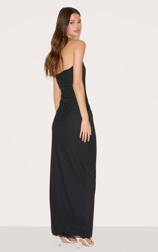 Black Robe Longue Dos Nu À Encolure Américaine Avec Doublure En Mesh | Taille 42 - PrettyLittleThing - Modalova