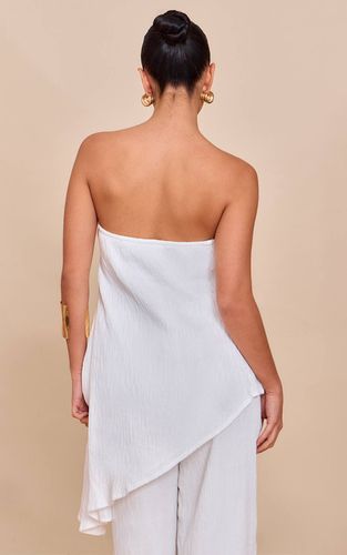 White Haut Bandeau À Détail Drapé Asymétrique | Taille 42 - PrettyLittleThing - Modalova