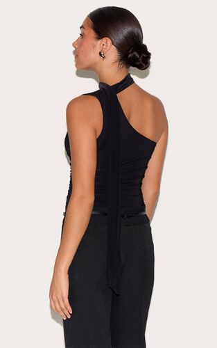 Black Haut Long À Double Couche Avec Détail Noué Petite | Taille Medium - PrettyLittleThing - Modalova