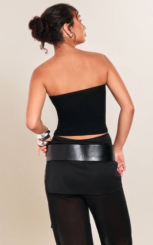 Black Haut Bandeau Côtelé Doux | Taille 44 - PrettyLittleThing - Modalova