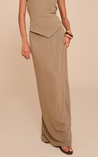 Khaki Jupe Longue Taille Mi-haute Fluide Texturée | Taille 34 - PrettyLittleThing - Modalova