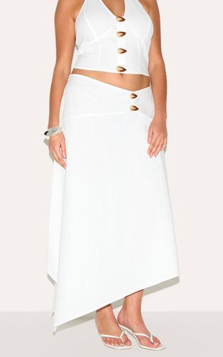 White Jupe Longue Coordonnée En Tissu Tissé Avec Détails De Coutures Grande Taille | Taille 56 - PrettyLittleThing - Modalova