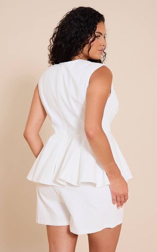 White Combi-short Grande Taille En Coton Avec Jupe-short Et Basque | Taille 44 - PrettyLittleThing - Modalova