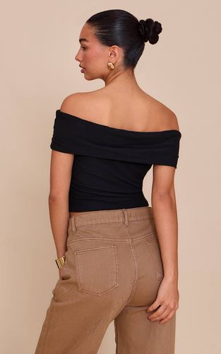 Black Haut Long Bardot Toucher Doux | Taille 42 - PrettyLittleThing - Modalova