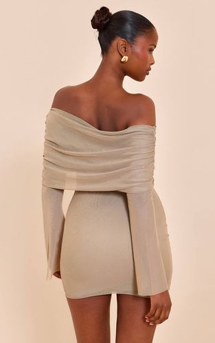 Robe Courte Moulante En Mesh Doublée À Manches Longues | Taille 40 - PrettyLittleThing - Modalova