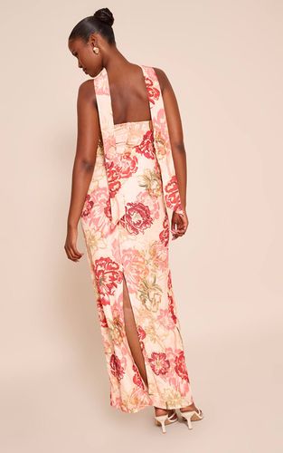Multi Robe Longue En Mousseline À Imprimé Fleuri Avec Bustier Et Détail Foulard | Taille 36 - PrettyLittleThing - Modalova