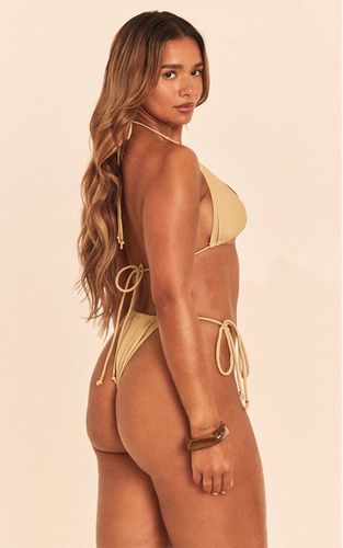 Olive Bas De Bikini Tanga À Perles Dorées Shape | Taille 42 - PrettyLittleThing - Modalova