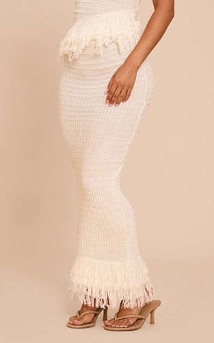 Jupe Maxi En Maille À Franges Petite Taille | Taille Medium - PrettyLittleThing - Modalova