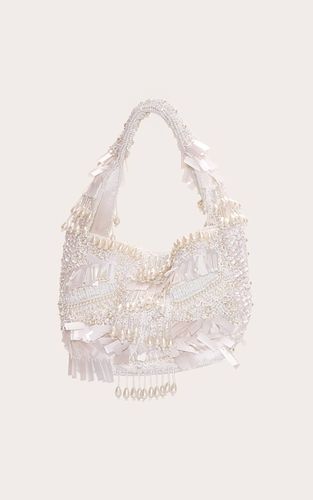Cream Sac Orné De Perles Et Sequins - PrettyLittleThing - Modalova