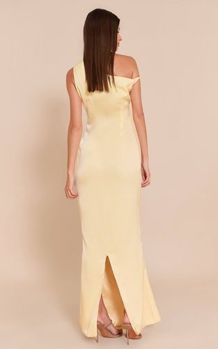 Lemon Robe Longue Asymétrique En Satin Avec Col Bardot Torsadé | Taille 42 - PrettyLittleThing - Modalova