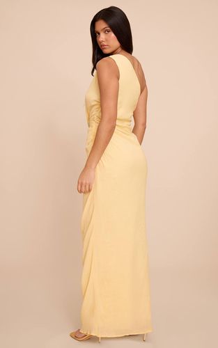 Lemon Robe Longue Froncée Asymétrique À Une Épaule Texturée | Taille 42 - PrettyLittleThing - Modalova