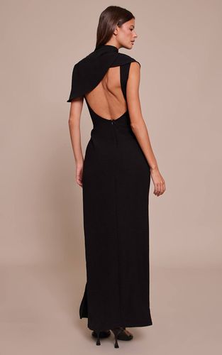 Black Robe Longue Plissée À Col Montant Texturé | Taille 36 - PrettyLittleThing - Modalova