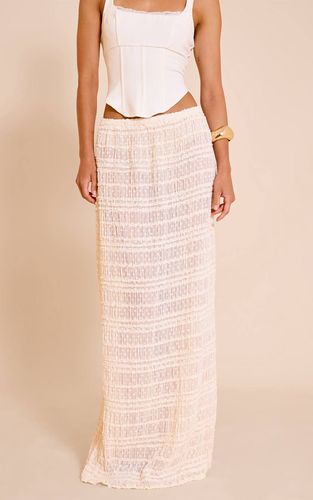 Cream Jupe Longue En Mousseline Texturée | Taille 44 - PrettyLittleThing - Modalova
