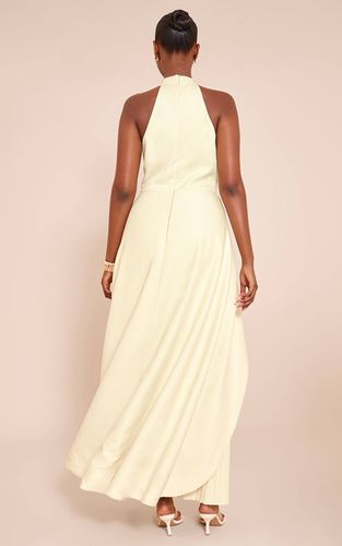 Lemon Robe Longue Tissée Dos Nu À Encolure Américaine Avec Sous-jupe Plissée | Taille 34 - PrettyLittleThing - Modalova