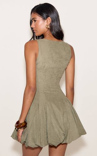 Khaki Robe Ballon À Encolure Ronde Texturée | Taille 32 - PrettyLittleThing - Modalova