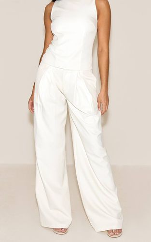 White Pantalon Large Tissé Ajusté | Taille 32 - PrettyLittleThing - Modalova