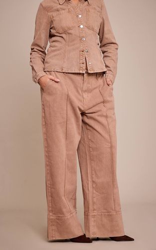 Jean Grande Taille À Revers Détaillés | Taille 46 - PrettyLittleThing - Modalova