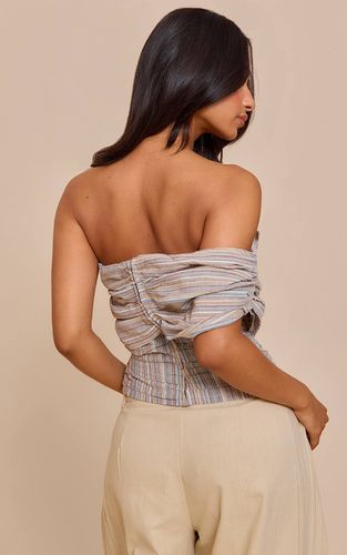 Multi Haut Petite À Rayures Asymétrique Froncé | Taille 30 - PrettyLittleThing - Modalova