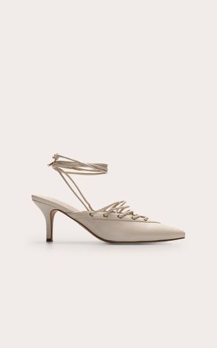 Cream Escarpins Mules À Lacets | Taille 38 - PrettyLittleThing - Modalova