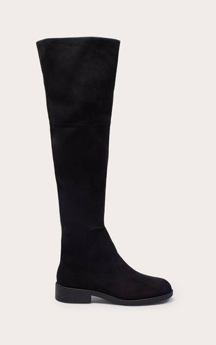Black Botte Cavalière Montante À Bout Rond En Synthétique | Taille 36 - PrettyLittleThing - Modalova