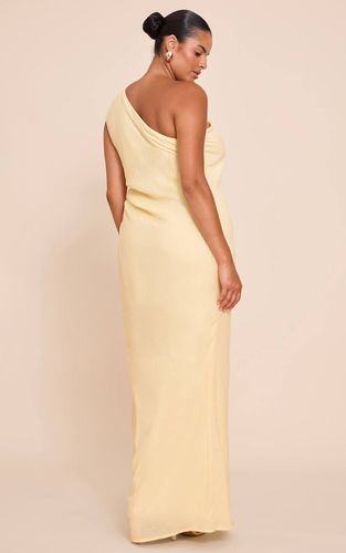 Lemon Robe Longue Grande Taille Texturée Asymétrique Froncée | Taille 44 - PrettyLittleThing - Modalova