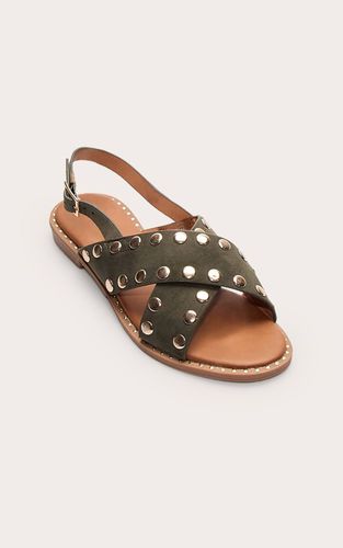 Khaki Sandale À Bride Arrière Cloutée En Synthétique | Taille 36 - PrettyLittleThing - Modalova