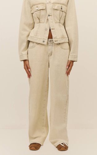 Stone Jean Droit À Taille Échancrée | Taille 42 - PrettyLittleThing - Modalova
