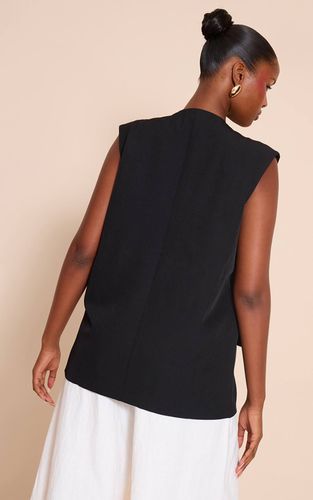 Black Gilet Long Oversize À Coupe Carrée | Taille 32 - PrettyLittleThing - Modalova
