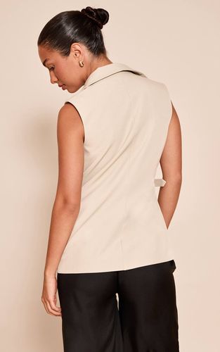 Stone Gilet Long Oversize À Détail Boucles | Taille 32 - PrettyLittleThing - Modalova