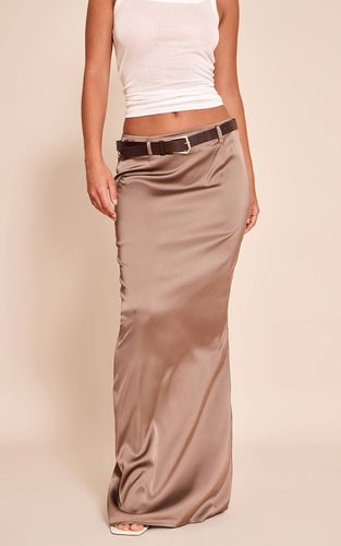Brown Jupe Fourreau Satinée À Ceinture | Taille 32 - PrettyLittleThing - Modalova