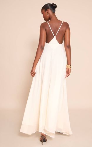White Robe Maxi Plongeante À Détails Texturés | Taille 40 - PrettyLittleThing - Modalova