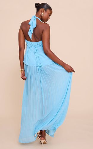 Sky Blue Robe Longue À Jupe Plissée Superposée | Taille 32 - PrettyLittleThing - Modalova