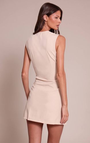 Cream Robe Droite Asymétrique Boutonnée Ajustée | Taille 42 - PrettyLittleThing - Modalova