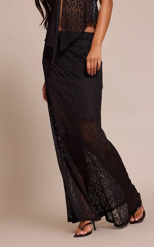 Black Jupe Longue Asymétrique En Dentelle | Taille 32 - PrettyLittleThing - Modalova