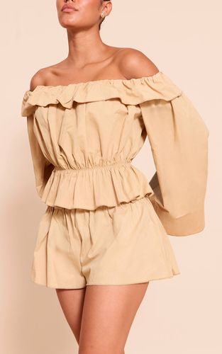 Stone Short Mini Ample En Coton Tissé | Taille 32 - PrettyLittleThing - Modalova