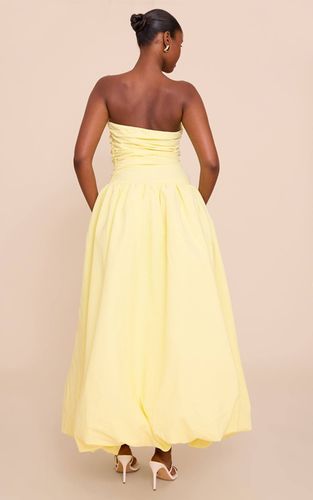 Lemon Robe Longue Bustier Froncée À Fente | Taille 32 - PrettyLittleThing - Modalova