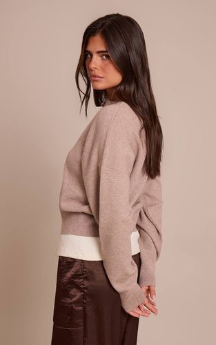 Mocha Cardigan En Maille Compacte | Taille Large - PrettyLittleThing - Modalova