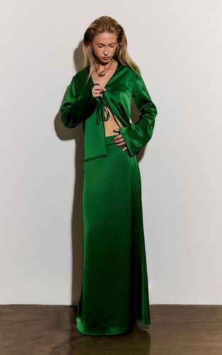 Green Jupe Midaxi En Satin À Queue De Poisson | Taille 32 - PrettyLittleThing - Modalova